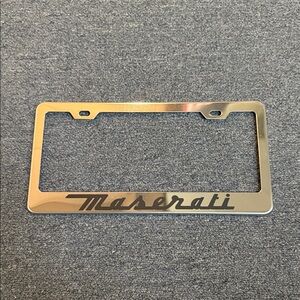 Maserati Chrome Silver License Plate Frame